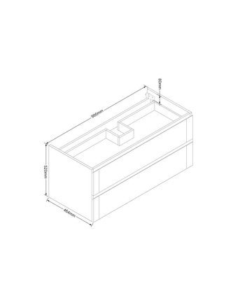 Sani DeLuxe Wood Eiken onderkast met greeplijst in korpus kleur 100