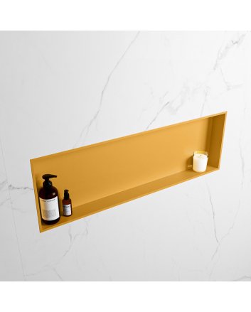 Mondiaz Easy Nis 89,5x29,5cm in solid surface kleur Ocher | Ocher. 1 vak  geschikt voor in- of opbouw