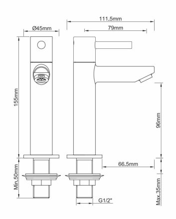 Amador fonteinkraan XL 1/2'' geborsteld brons koper