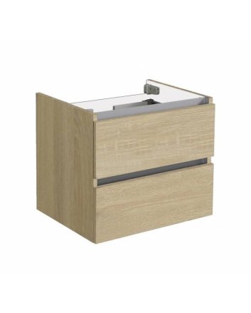 Sani DeLuxe Trendline onderkast met greeplijst aluminium 60 Light Wood