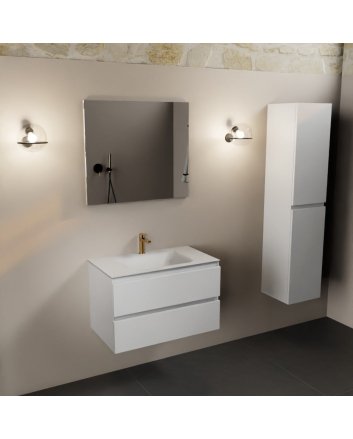 Mondiaz Aivy 80cm badmeubel Talc, wastafel Talc solid surface midden 1 kraangat