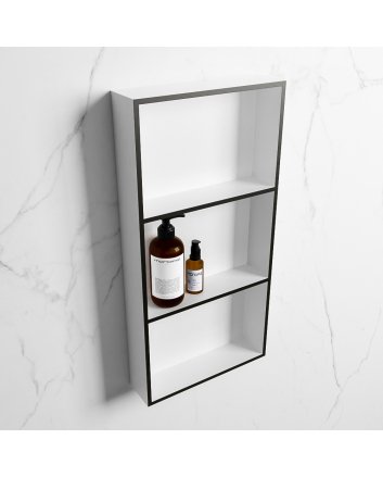 Mondiaz Easy Nis 59,5x29,5cm in solid surface kleur Urban | Talc. 3 vakken geschikt voor in- of opbouw