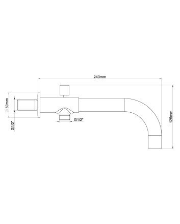 inbouw-baduitloop met omstel rond 23cm chroom