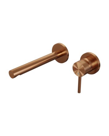 BRAUER Copper Carving inbouw wastafelmengkraan met rechte uitloop en rozetten model A1 koper geborsteld PVD