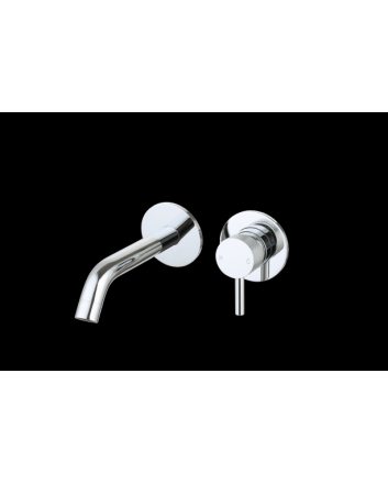 Sani DeLuxe Wastafelmengkraan inbouw met box rond Chroom met geribbeld knop