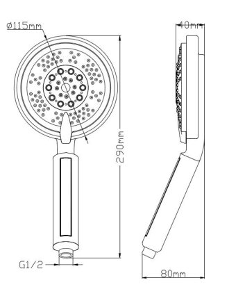 Triton verstelbare handdouche 10cm chr.