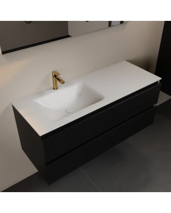 Mondiaz Aivy 120cm badmeubel Urban, wastafel Talc solid surface links 1 kraangat