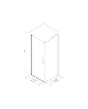 Sani DeLuxe Douchecabine vierkant swingdeur 90