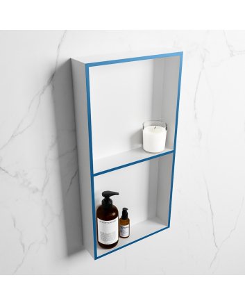 Mondiaz Easy Nis 59,5x29,5cm in solid surface kleur Jeans | Talc. 2 vakken geschikt voor in- of opbouw