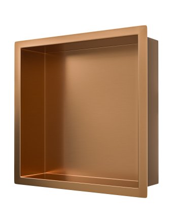 Demis inbouwnis 30 x 30 x 7 cm geborsteld brons koper