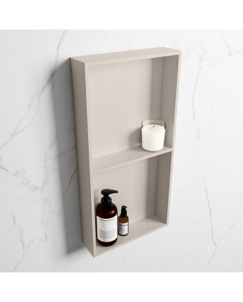 Mondiaz Easy Nis 59,5x29,5cm in solid surface kleur Linen | Linen. 2 vakken geschikt voor in- of opbouw
