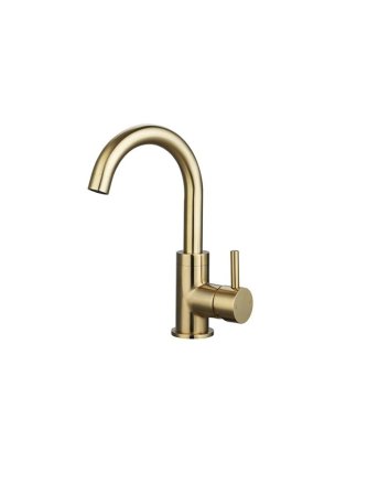 Sani DeLuxe Wastafelmengkraan opbouw Largo met draaibare uitloop Goud Geborsteld