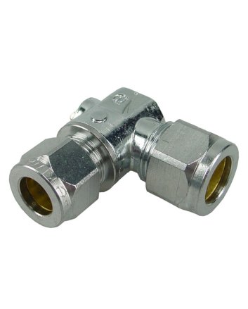 Riko chroom mini-kogelkraan haaks knel 15 mm x 15 mm
