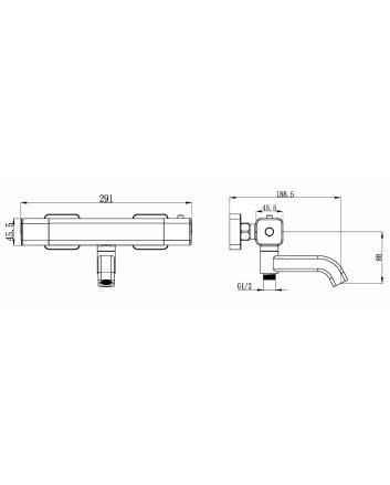 Rain thermostatische badmengkraan mat zwart