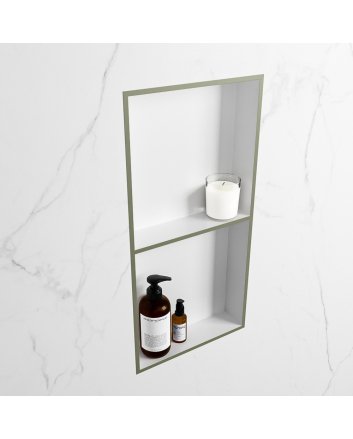 Mondiaz Easy Nis 59,5x29,5cm in solid surface kleur Army | Talc. 2 vakken geschikt voor in- of opbouw