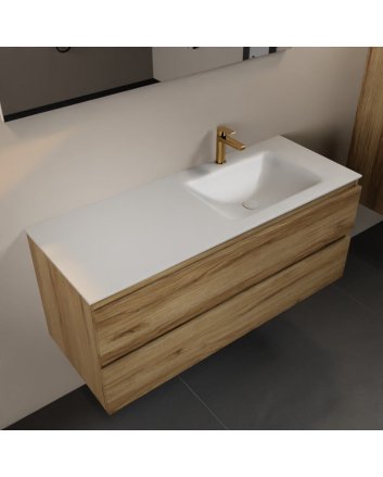 Mondiaz Aivy 120cm badmeubel Chai, wastafel Talc solid surface rechts 1 kraangat