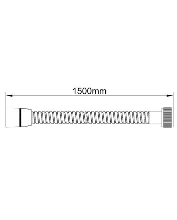 luxe metalen doucheslang 150cm conisch geborsteld messing