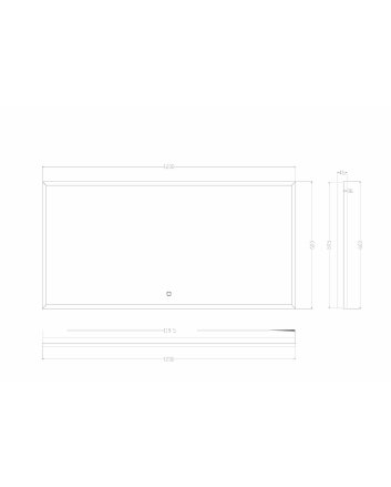 Avi spiegel rechthoek met LED, dimbaar en spiegelverwarming 120 x 60 cm mat zwart
