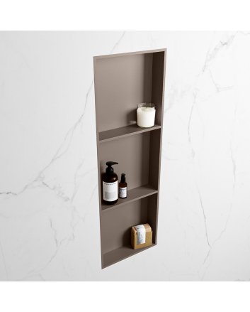 Mondiaz Easy Nis 89,5x29,5cm in solid surface kleur Smoke | Smoke. 3 vakken  geschikt voor in- of opbouw