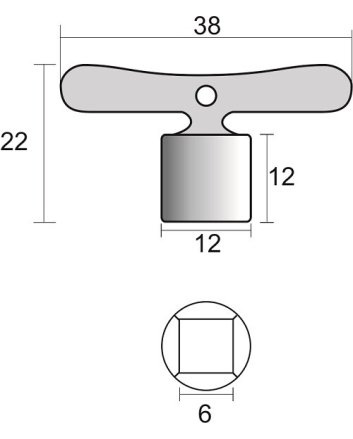 Riko losse sleutels voor 1/2 tapkranen zink