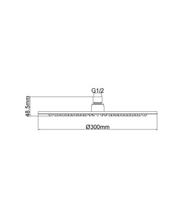 Caral hoofddouche rond 30 x 0,8 cm geborsteld koper
