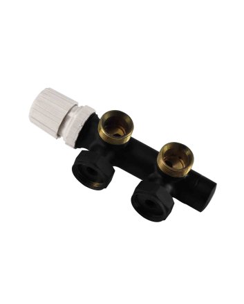 Thermostatisch onderblok 3/4", haaks-links, mat zwart