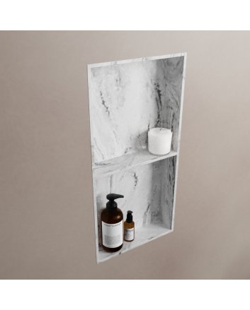 Mondiaz Easy Nis 59,5x29,5cm in solid surface kleur Glace. 2 vakken geschikt voor in- of opbouw