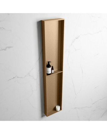 Mondiaz Easy Nis 89,5x29,5cm in solid surface kleur Oro | Oro. 2 vakken geschikt voor in- of opbouw