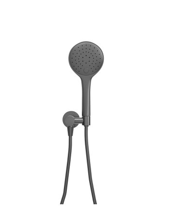 UniMatch handdoucheset met handdouche 3 standen Ø 12 cm, doucheslang en wandaansluitbocht gunmetal