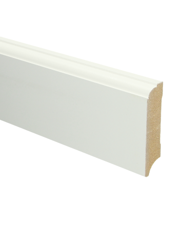 MDF Eigentijdse plint 70x18 wit voorgelakt RAL 9010 | 2.4 meter