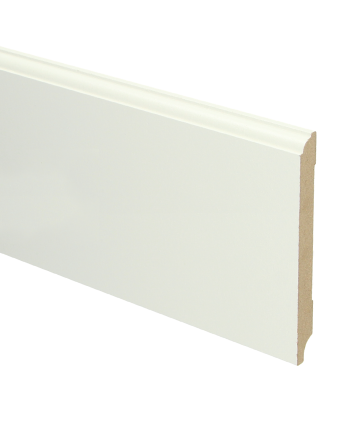 MDF Eigentijdse plint 120x12 wit voorgelakt RAL 9010 | 2.4 meter