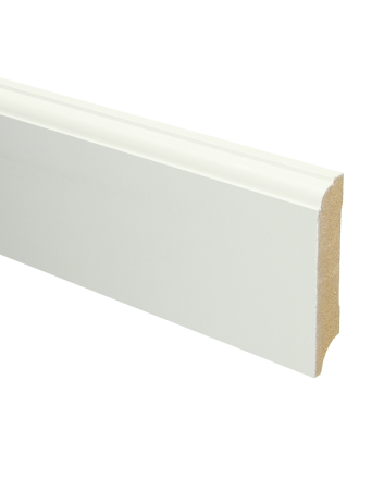 MDF Eigentijdse plint 70x12 wit voorgelakt RAL 9010 | 2.4 meter