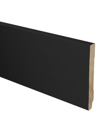 MDF plint recht 120x15 zwart gefolied | 2.4 meter