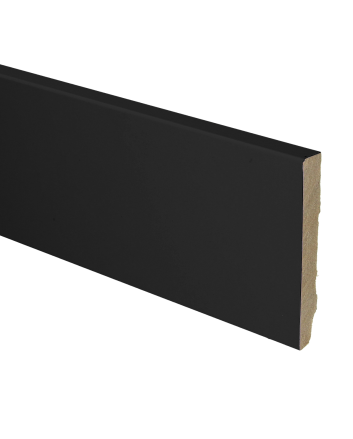MDF plint recht 90x12 zwart gefolied | 2.4 meter