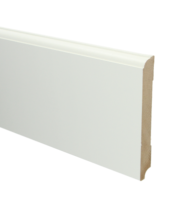 MDF Eigentijdse plint 150x18 wit voorgelakt RAL 9010 | 2.4 meter