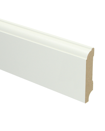 MDF Eigentijdse plint 70x15 wit voorgelakt RAL 9010 | 2.4 meter
