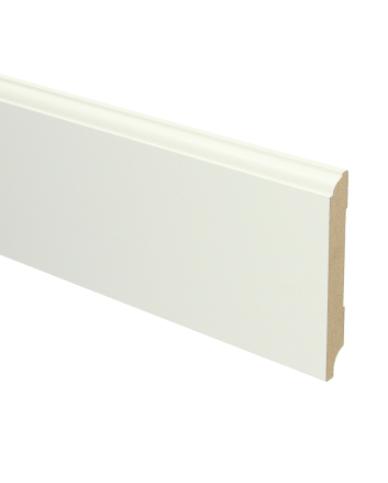 MDF Eigentijdse plint 90x12 wit voorgelakt RAL 9010 | 2.4 meter