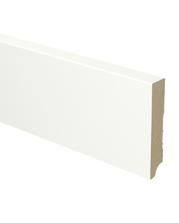 MDF plint recht 90x18 wit gefolied | 2.4 meter