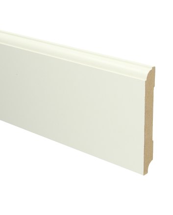 MDF Eigentijdse plint 120x15 wit voorgelakt RAL 9010 | 2.4 meter