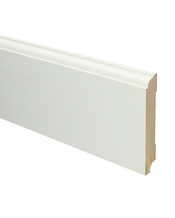 MDF Eigentijdse plint 115x18 wit voorgelakt RAL 9010 | 2.4 meter