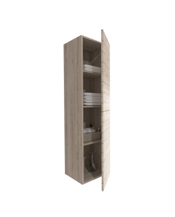 Hunk &amp; Müeller Elite Kolomkast Met Horizontaal Reliëf (135cm) - Licht Hout