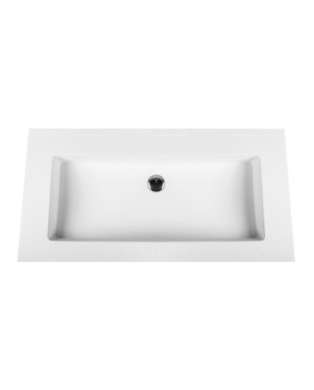 Eco Elegance Solid Surface Wastafel Zonder Kraangat (80cm) - Wit