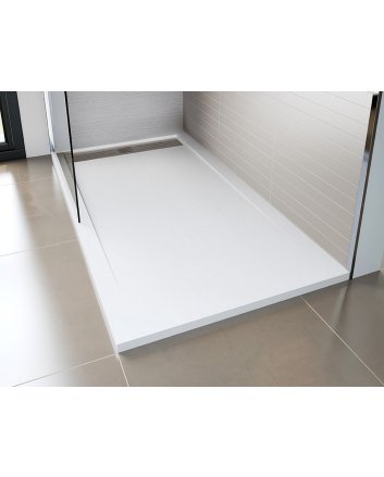 Hunk &amp; Müeller Veroni Elite Flat Composietsteen Douchebak Wit 120x80x3cm