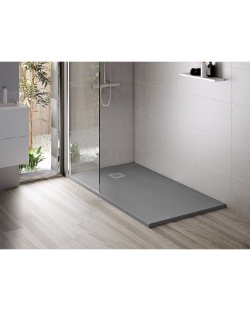 Hunk &amp; Müeller Veroni Madison Flat Composietsteen Douchebak Grijs 120x80x3cm