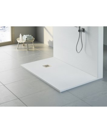 Hunk &amp; Müeller Veroni Madison Flat Composietsteen Douchebak Wit 120x80x3cm