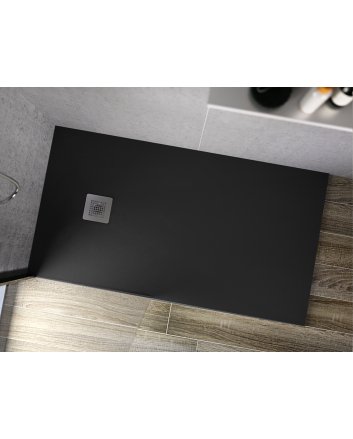 Hunk &amp; Müeller Veroni Madison Flat Composietsteen Douchebak Zwart 120x80x3cm