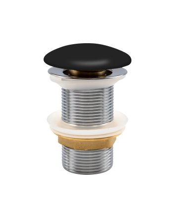 Eco Elegance Zwart Keramische Push-Up Afvoerplug 5/4 Zonder Overloop