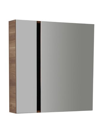 Hunk & Müeller Verti 80 Spiegelkast Okkernoot-Zwart 78x80x17cm
