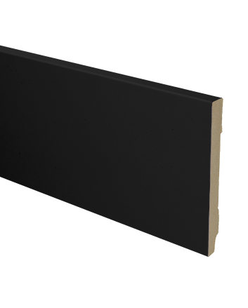 MDF plint recht 120x12 zwart gefolied | 2.4 meter