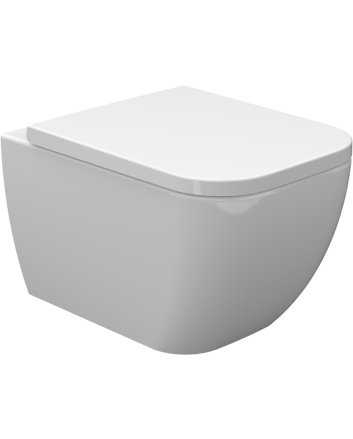Sky wandcloset verkort met Sky toiletzitting softclose en quick release glans wit